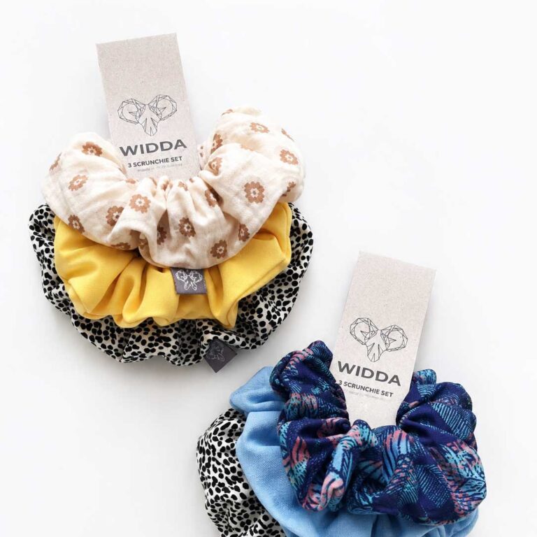 Scrunchie Sets von WiDDA aus Verschnttresten hergestellt.